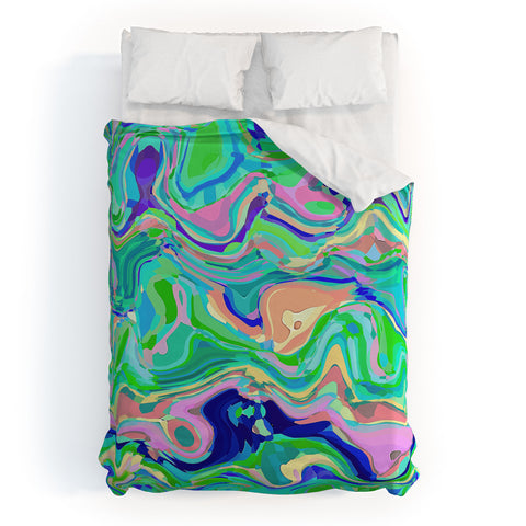 Kaleiope Studio Groovy Swirly Colorful Blobs Duvet Cover