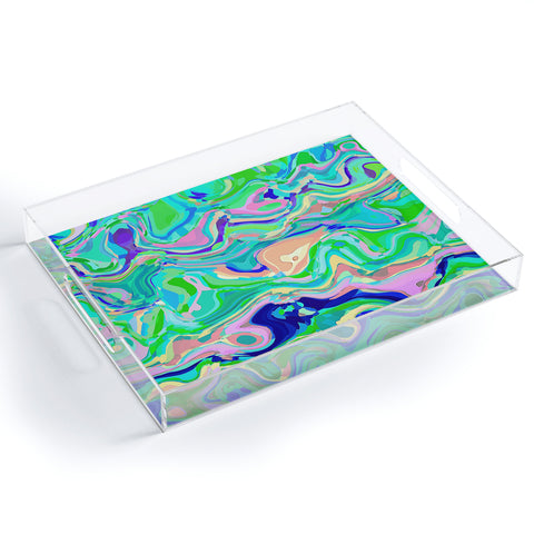 Kaleiope Studio Groovy Swirly Colorful Blobs Acrylic Tray