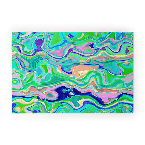 Kaleiope Studio Groovy Swirly Colorful Blobs Welcome Mat