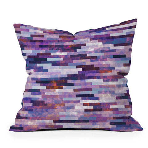 Kaleiope Studio Grungy Purple Tiles Outdoor Throw Pillow