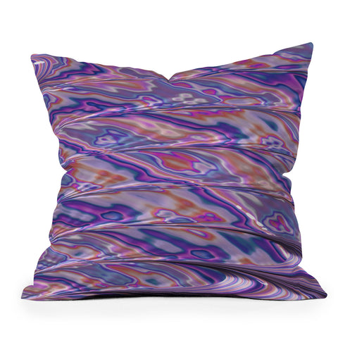 Kaleiope Studio Marbled Pink Fractal Pattern Outdoor Throw Pillow