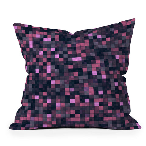 Kaleiope Studio Pink and Gray Squares Outdoor Throw Pillow