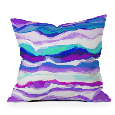 Kaleiope Studio Squiggly Jewel Tone Stripes Outdoor Throw Pillow