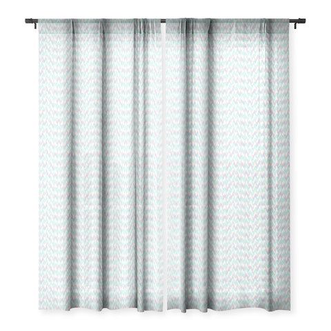 Kaleiope Studio Squiggly Wavy Boho Pattern Sheer Window Curtain