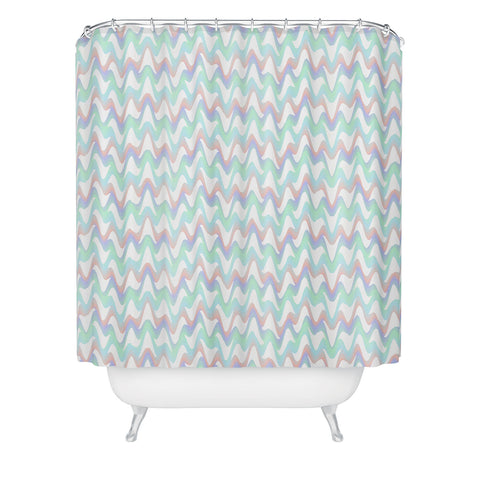 Kaleiope Studio Squiggly Wavy Boho Pattern Shower Curtain