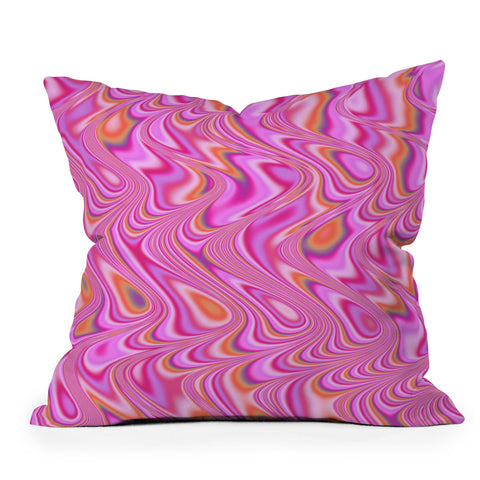 Kaleiope Studio Vibrant Pink Waves Outdoor Throw Pillow