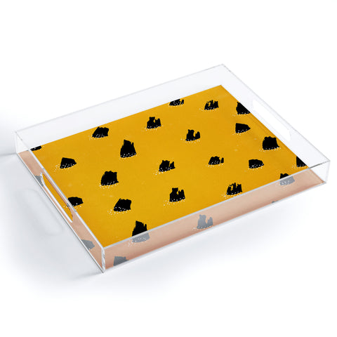 Kangarui Brush Pattern Leopard Acrylic Tray