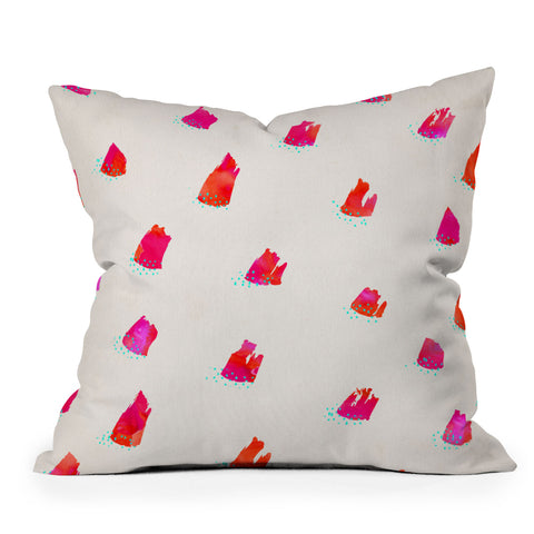 Kangarui Brush Pattern Pink Outdoor Throw Pillow