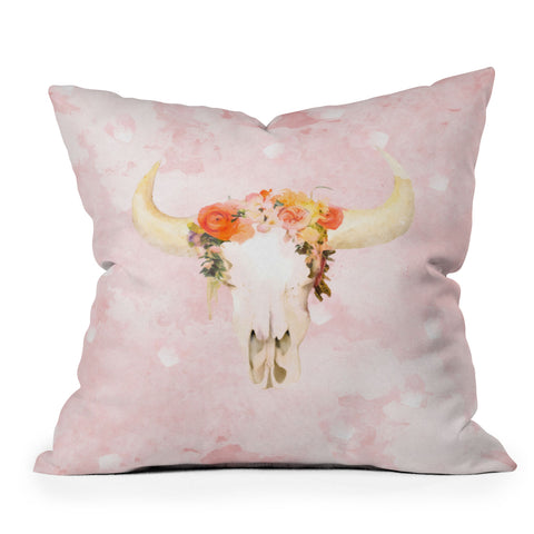 Kangarui Romantic Boho Buffalo Outdoor Throw Pillow