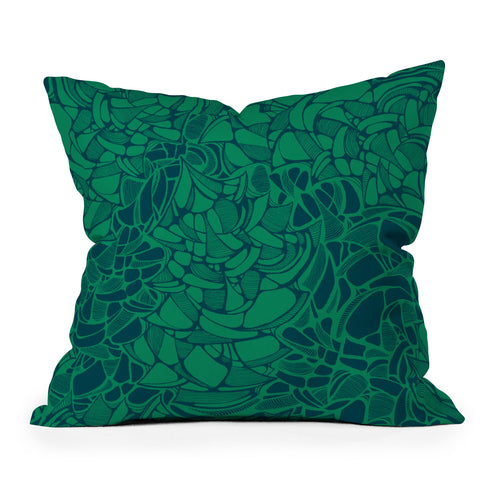 Karen Harris Carillon Peacock Emerald Outdoor Throw Pillow