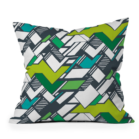 Karen Harris Taliesin Bold Green Outdoor Throw Pillow