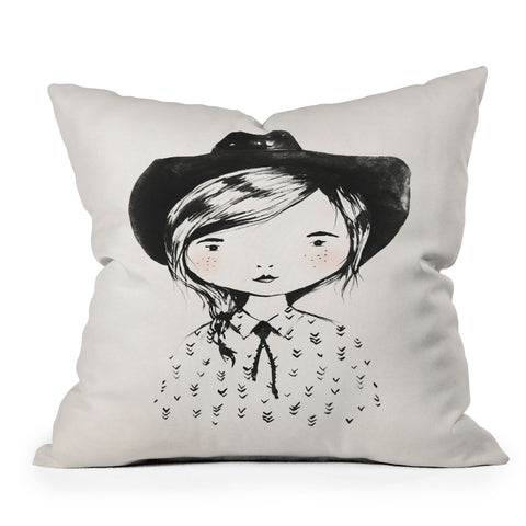 Kelli Murray Cowgirl Outdoor Throw Pillow