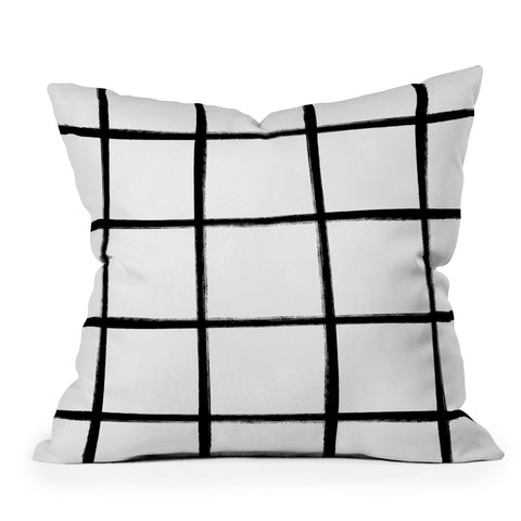 Kelly Haines Brushstroke Grid Outdoor Throw Pillow
