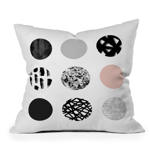 Kelly Haines Mixed Media Dots Outdoor Throw Pillow