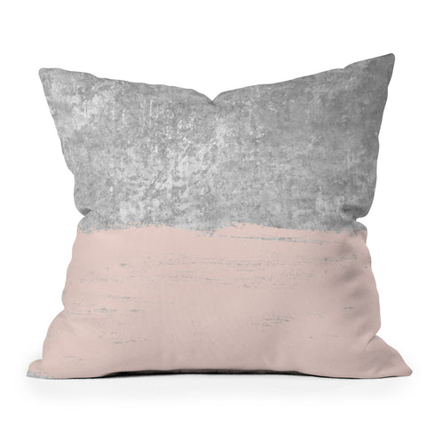 Kelly Haines Pink Concrete Outdoor Throw Pillow
