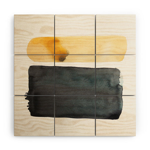 Kent Youngstrom black and gold shape Wood Wall Mural