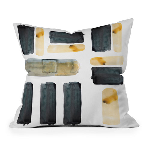 Kent Youngstrom black and gold Outdoor Throw Pillow