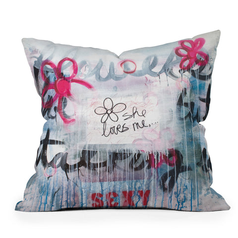 Kent Youngstrom She Loves Me Outdoor Throw Pillow