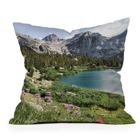 Kevin Russ Sierra Alpine Wildflowers Outdoor Throw Pillow