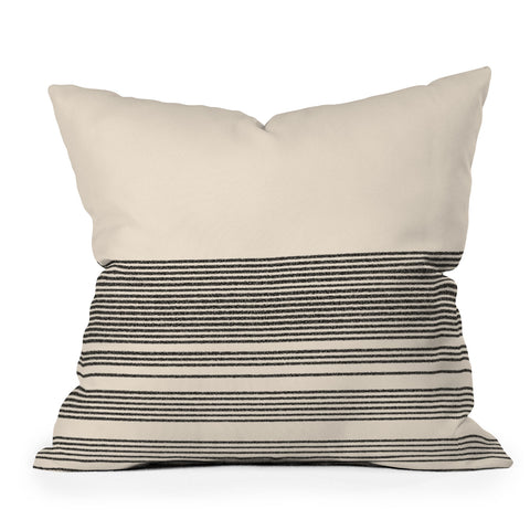 Kierkegaard Design Studio Organic Stripes Minimalist Black Outdoor Throw Pillow