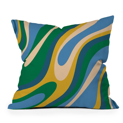 Kierkegaard Design Studio Wavy Loops Abstract Pattern 3 Outdoor Throw Pillow