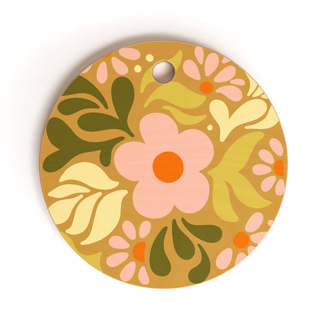 Kira Abstract Florals II Cutting Board Round