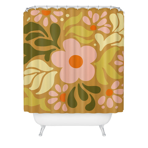 Kira Abstract Florals II Shower Curtain Havenly