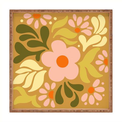 Kira Abstract Florals II Square Tray