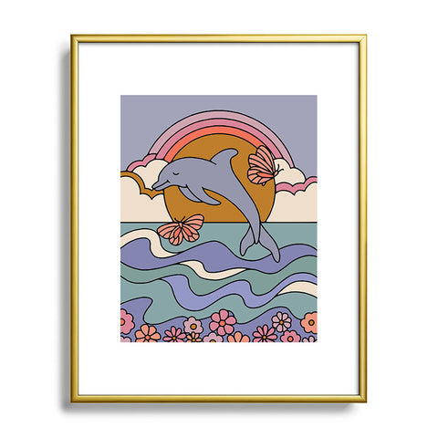 Kira Dolphin Metal Framed Art Print
