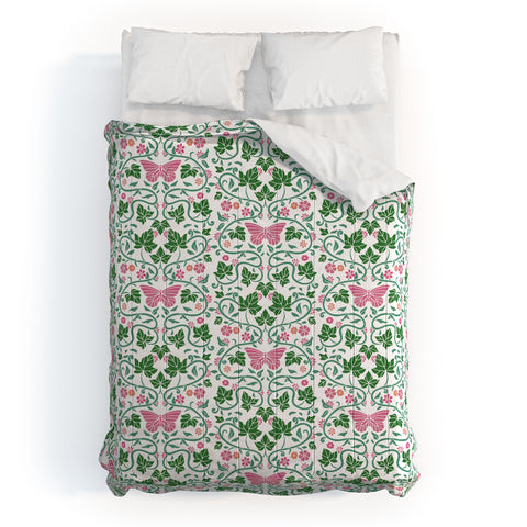 Kira Pink Ivy Comforter