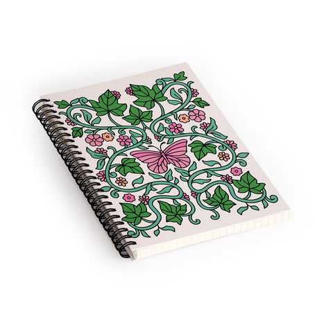 Kira Pink Ivy Spiral Notebook