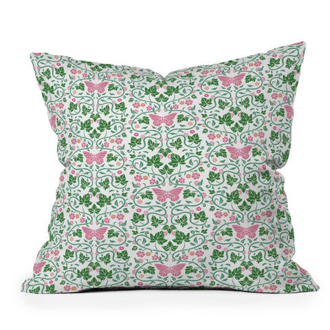 Kira Pink Ivy Throw Pillow