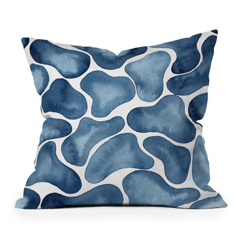 Kris Kivu Blobs watercolor pattern Outdoor Throw Pillow