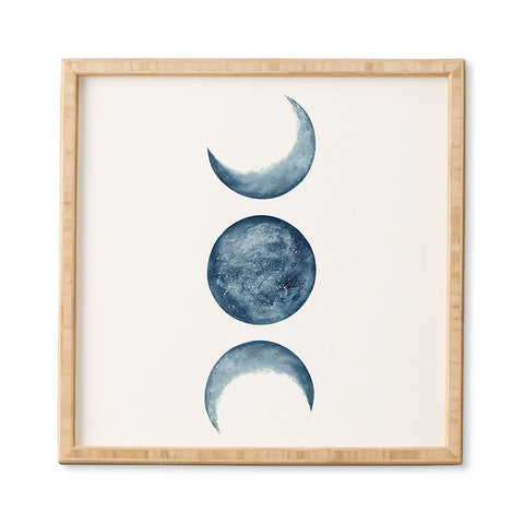 Kris Kivu Blue Moon Phases Watercolor Framed Wall Art
