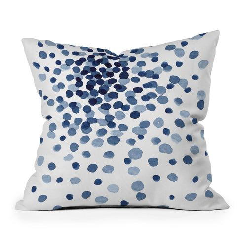 Kris Kivu Explosion of Blue Confetti Outdoor Throw Pillow