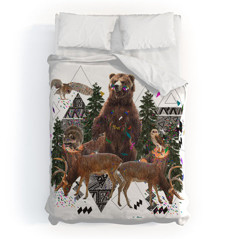 Kris Tate Young Spirits In The Woods Duvet Cover