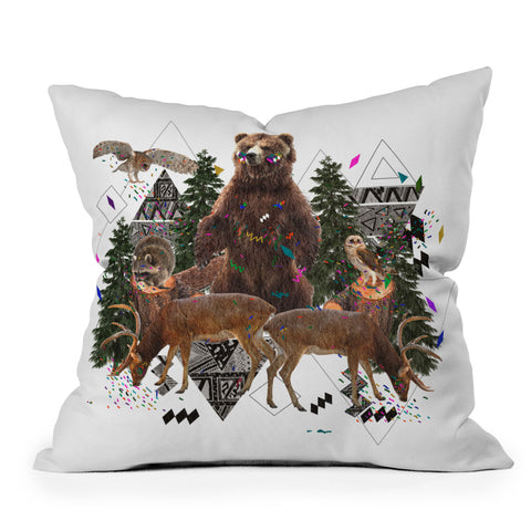 Kris Tate Young Spirits In The Woods Outdoor Throw Pillow