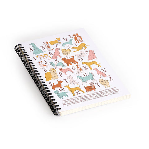 KrissyMast ABC Dogs in Retro Vintage Color Spiral Notebook