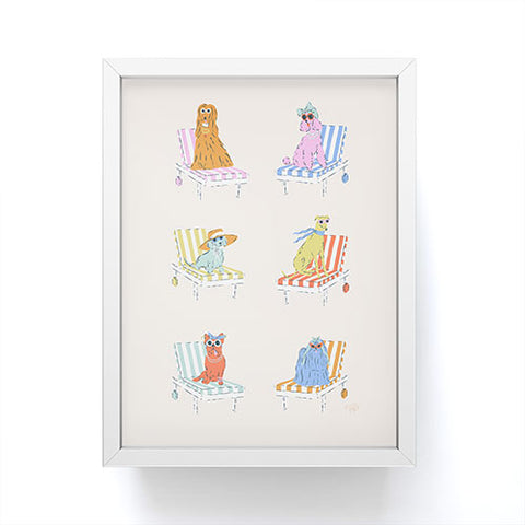 KrissyMast Beach Chair Dogs Framed Mini Art Print