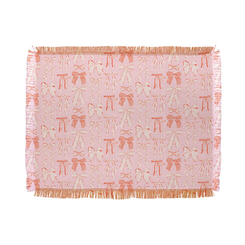 KrissyMast Bows in pink and cream Throw Blanket
