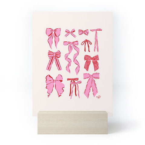 KrissyMast Bows in red and pink Mini Art Print