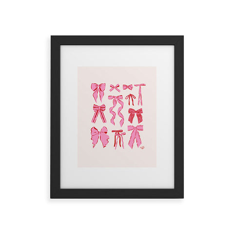 KrissyMast Bows in red and pink Framed Art Print