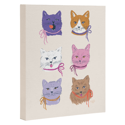 KrissyMast Cats in Purple and Brown Art Canvas