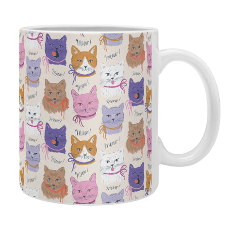 KrissyMast Cats in Purple and Brown Coffee Mug