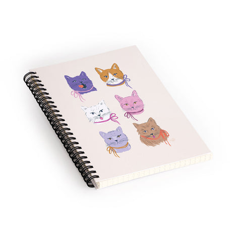 KrissyMast Cats in Purple and Brown Spiral Notebook