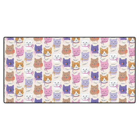 KrissyMast Cats in Purple and Brown Desk Mat
