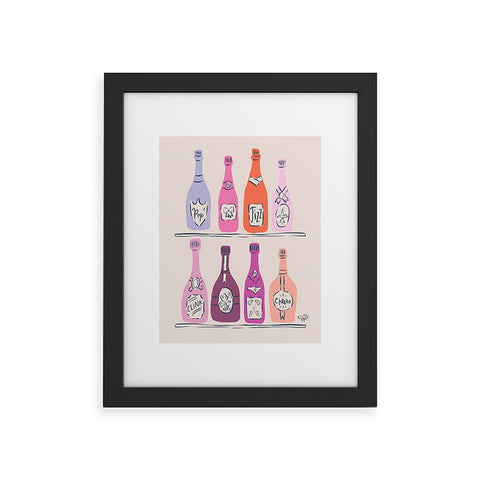 KrissyMast Champagne Bottles on Shelf Framed Art Print