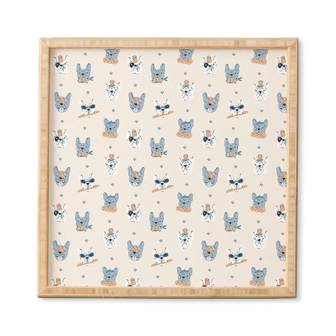 KrissyMast French Bulldogs with Pastries Framed Wall Art