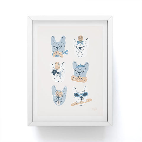 KrissyMast French Bulldogs with Pastries Framed Mini Art Print