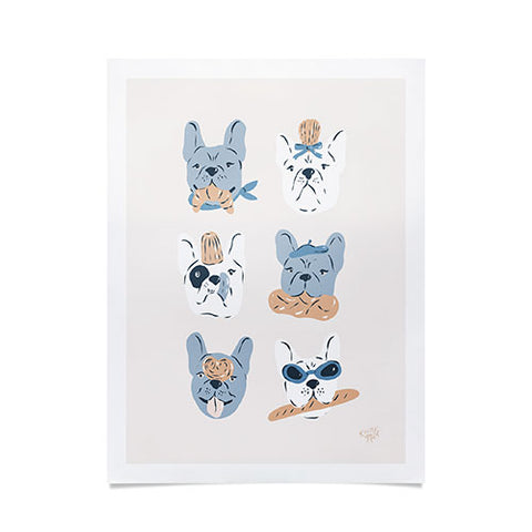 KrissyMast French Bulldogs with Pastries Poster